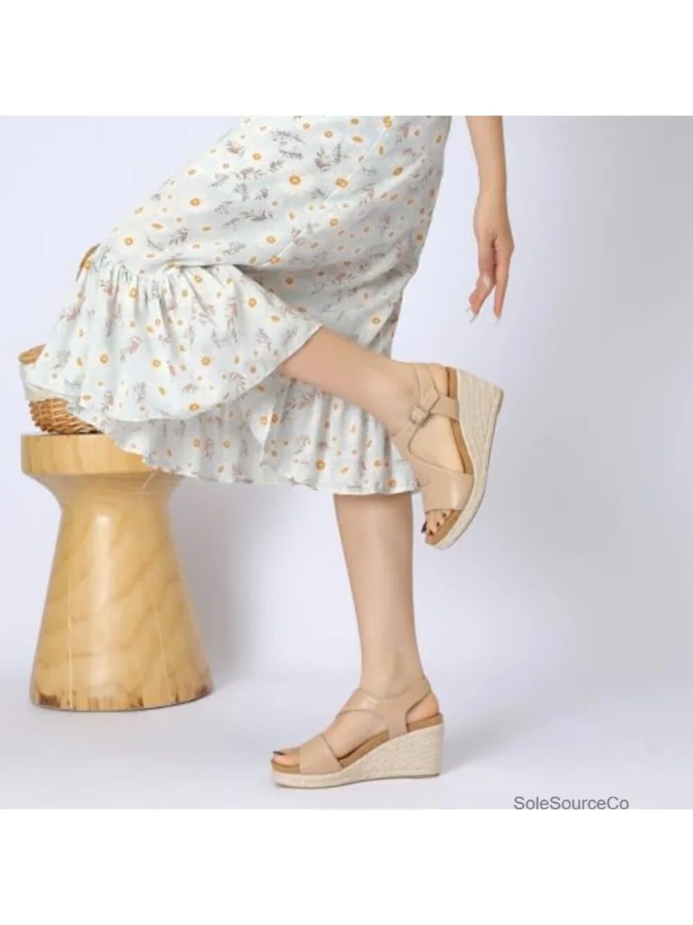 Womens Platform Wedge Sandals Espadrilles Open Toe Ankle Strap PU Faux Leather,